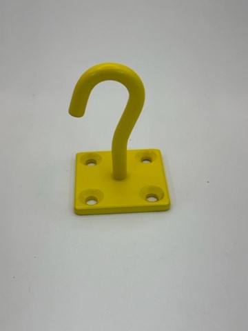 Yellow Powder Coated Hook on Plate